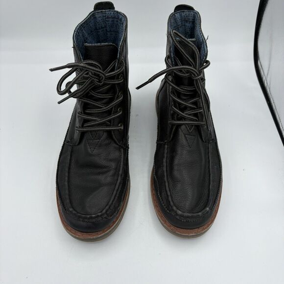 Toms Boots Womens Size‎ 7 Searcher Black Combat Lace Up C2 - Picture 4 of 10